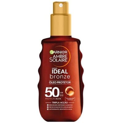 Garnier Ambre Solaire Ideal Bronze Beskyttende Olje Spf50 150ml Garnier Ambre Solaire Ideal Bronze Beskyttende Olje Spf50 150ml