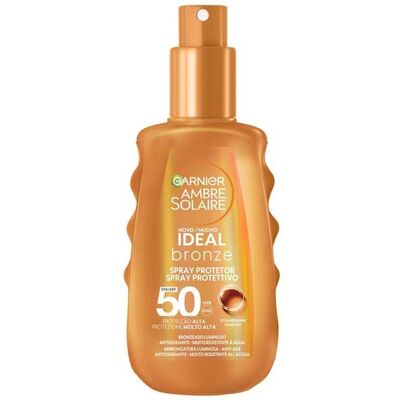 Garnier Ambre Solaire Ideal Bronze Beskyttende Spray Spf50 150ml Garnier Ambre Solaire Ideal Bronze Beskyttende Spray Spf50 150ml