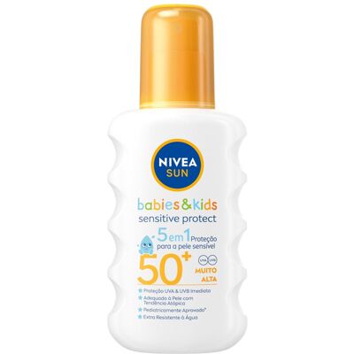 Nivea Sun Babies & Kids Sensitive Protect 5-In-1 Spray Spf50+ 200ml Nivea Sun Babies & Kids Sensitive Protect 5-In-1 Spray Spf50+ 200ml
