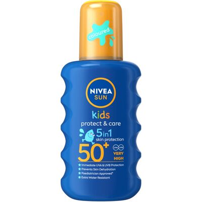 Nivea Sun Kids Protect & Care 5-In-1 Farget Spray Spf50+ 200ml Nivea Sun Kids Protect & Care 5-In-1 Farget Spray Spf50+ 200ml