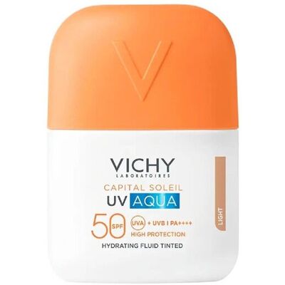 Vichy Capital Soleil Uv Aqua Fluid Daglig Tonet Solkrem Light Spf50 50ml Vichy Capital Soleil Uv Aqua Fluid Daglig Tonet Solkrem Light Spf50 50ml