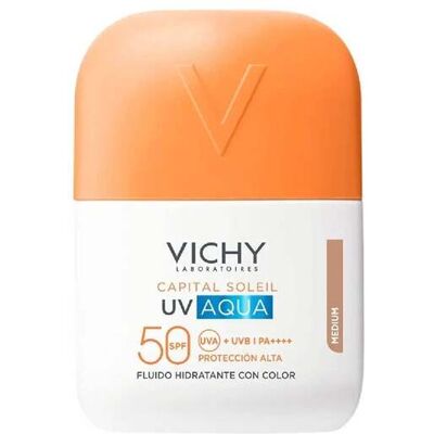 Vichy Capital Soleil Uv Aqua Fluid Daglig Tonet Solkrem Medium Spf50 50ml Vichy Capital Soleil Uv Aqua Fluid Daglig Tonet Solkrem Medium Spf50 50ml