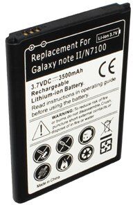 Samsung GT-N7105 Galaxy Note II LTE (3500 mAh 3.7 V, Sort)