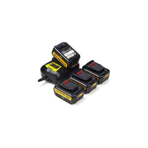 4x DeWalt DCB184 XR Li-ion batterier + lader (18 V, 5 Ah)