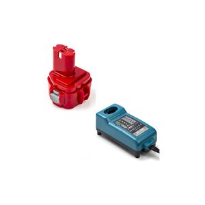 1x Makita PA12 / 1220 / 1222 / 1234 batteri + lader (12 V, 3 Ah)