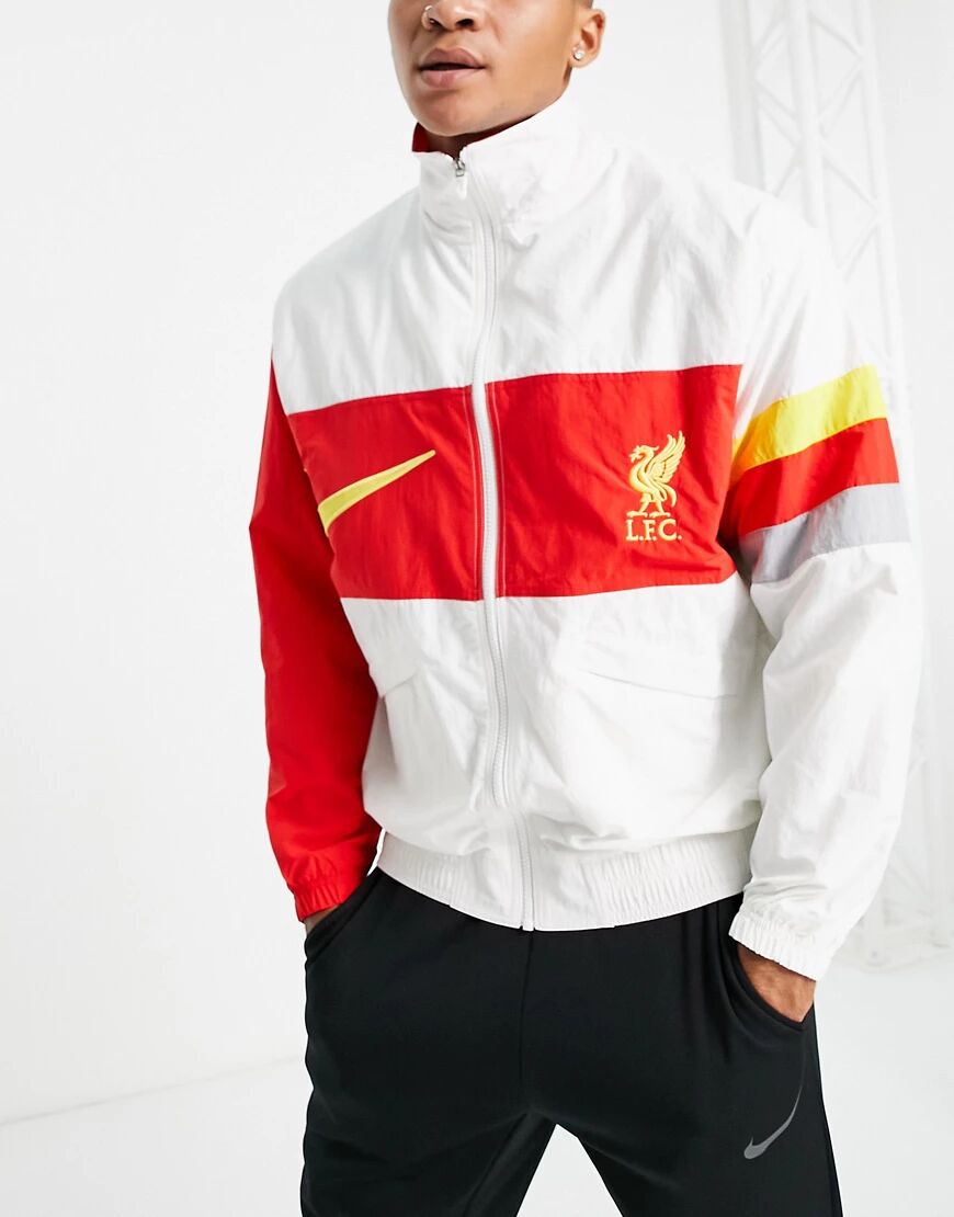 Nike Football Liverpool FC heritage track jacket in white and red  White