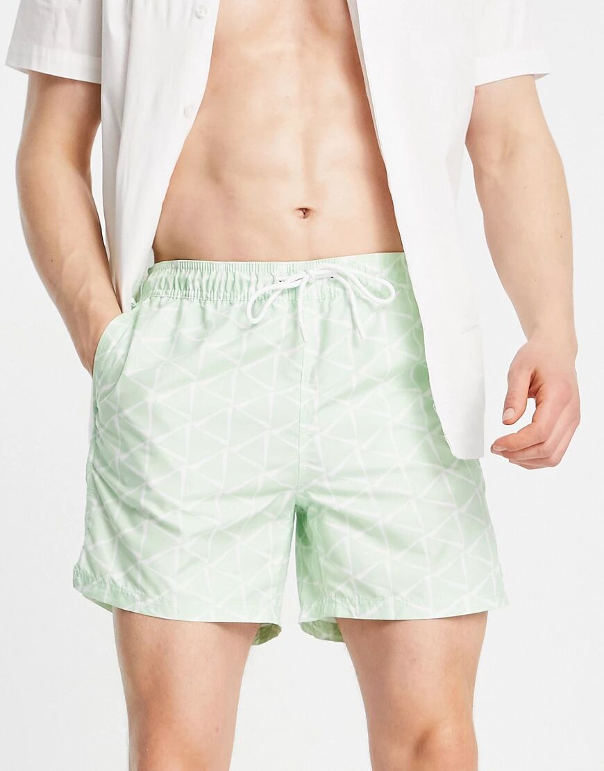 Tom Tailor swim shorts with print in mint green  Green