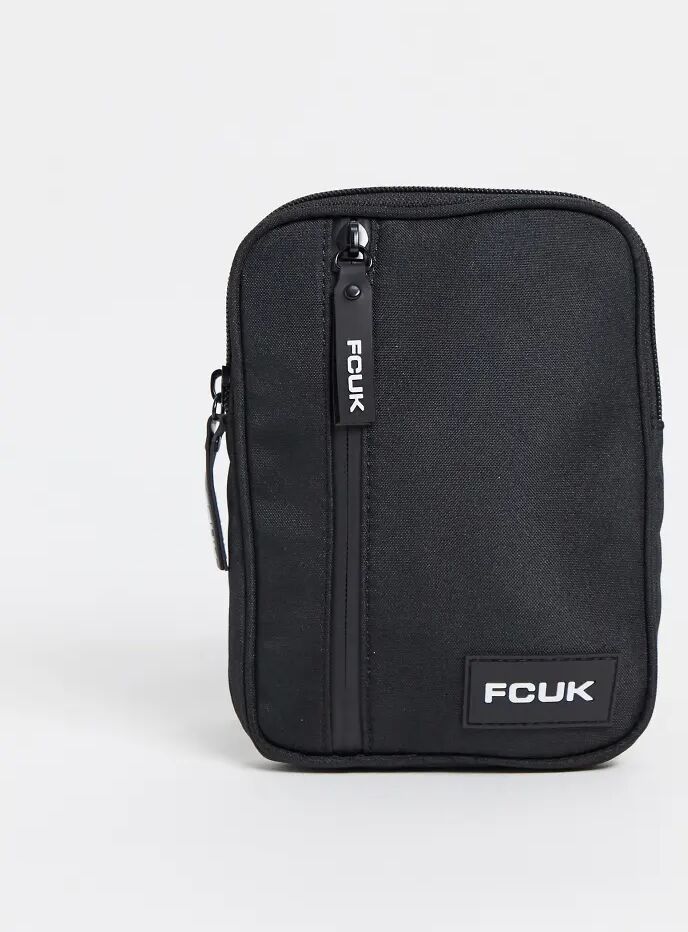 French Connection flight bag in black and white  Black