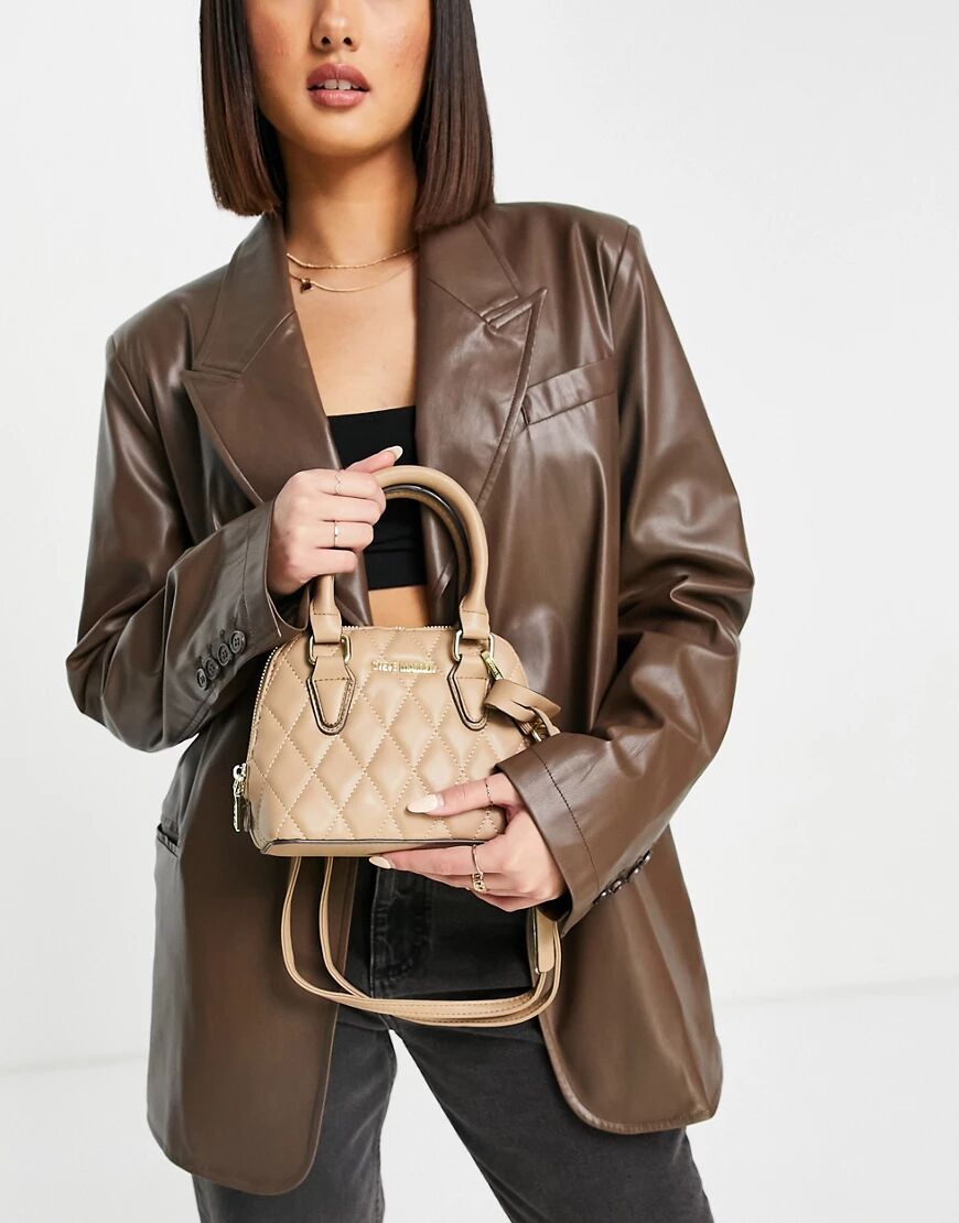 Steve Madden quilted top handle crossbody bag in tan-Brown  Brown