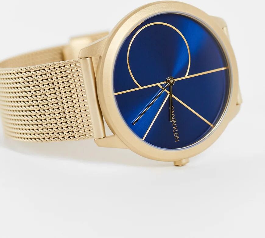 Calvin Klein gold strap watch with blue dial  Gold