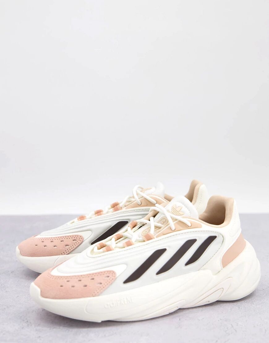 adidas Originals Ozelia trainers in white with neutral tones  White