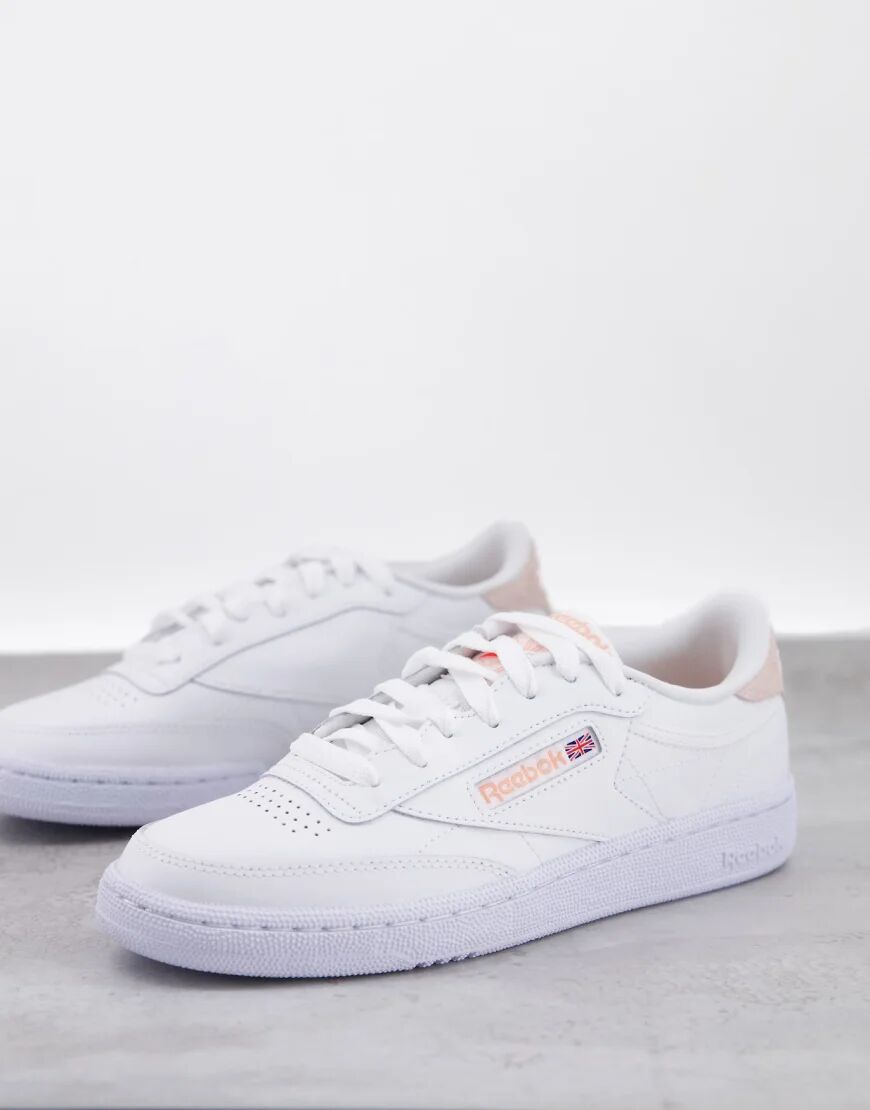 Reebok Club C 85 trainers in off white with beige heel tab  White