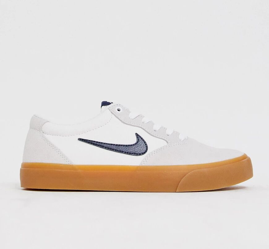 Nike SB Chron Solarsoft trainers in white/gum  White