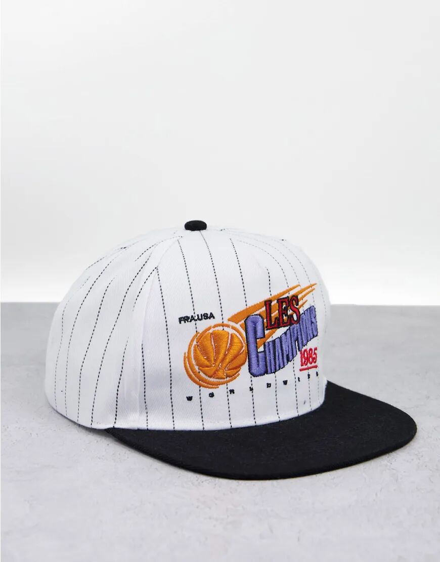 ASOS DESIGN snapback in stripe with retro les champions embroidery-Multi  Multi