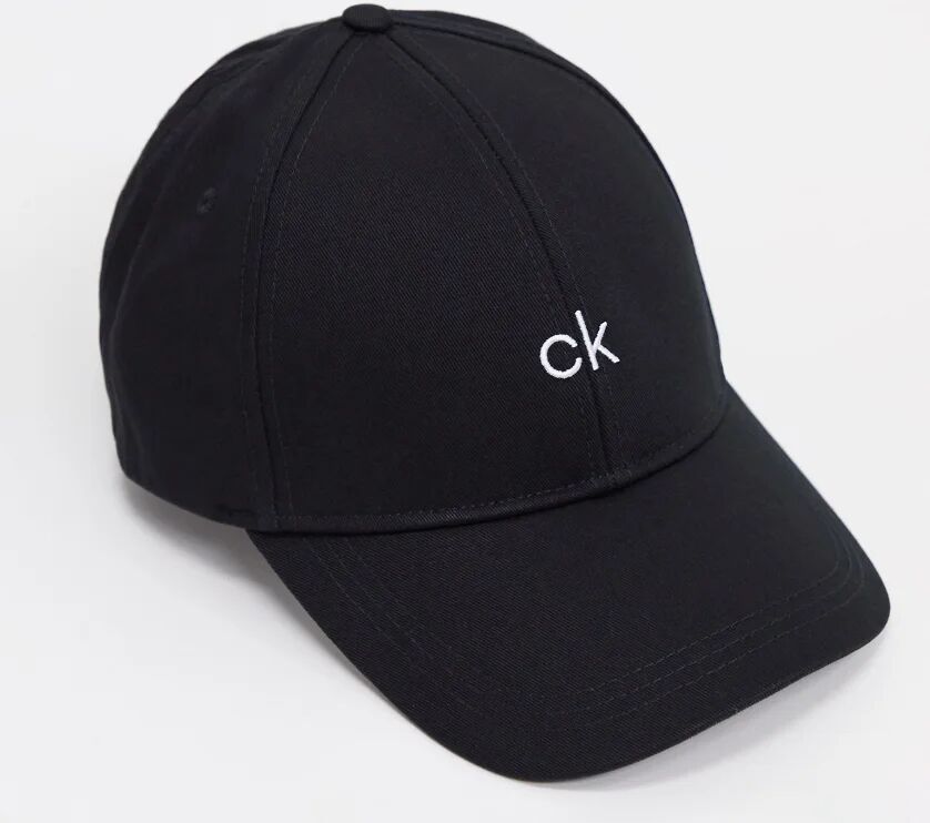 Calvin Klein centre logo cap in black  Black