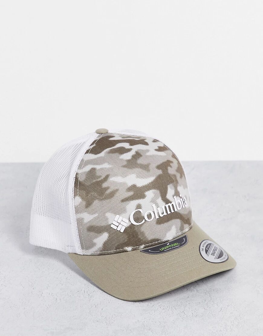 Columbia Punchbowl trucker cap in beige/camo-White  White