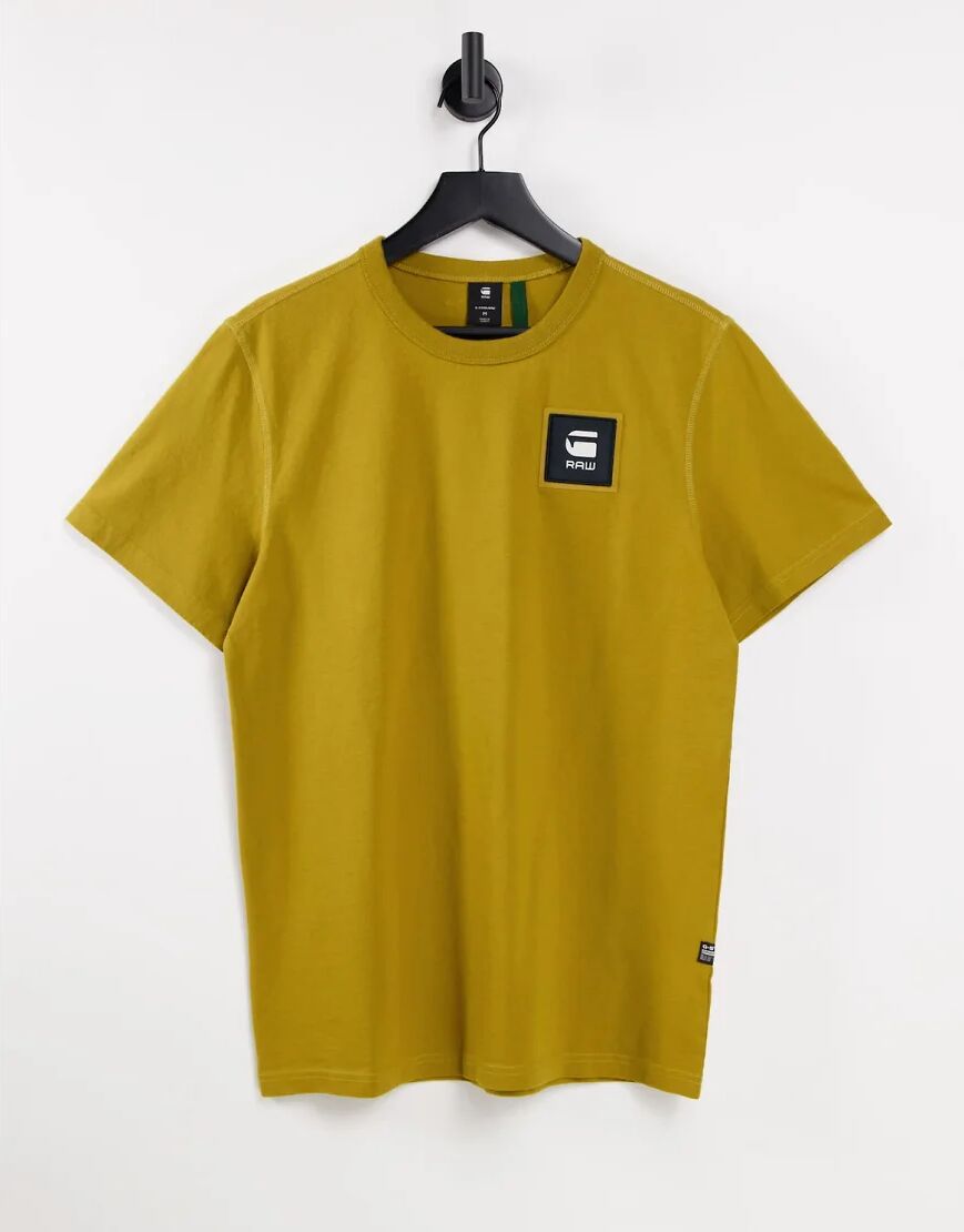 G-Star t-Shirt with badge logo in mustard-Yellow  Yellow