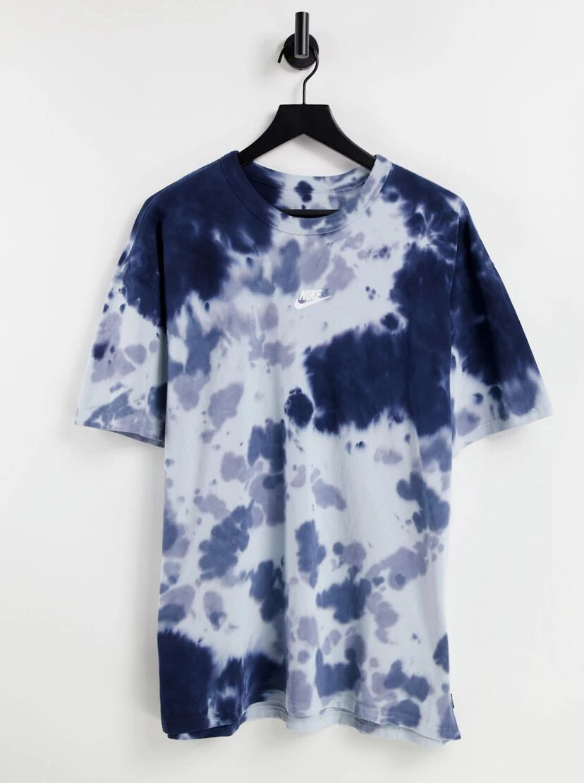 Nike Premium Essentials oversized heavyweight tie-dye t-shirt in dark grey  Grey