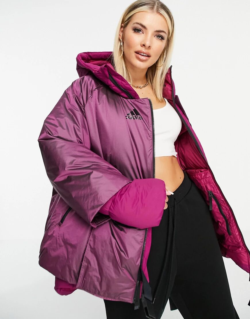 adidas COLD.RDY down jacket in burgundy-Red  Red