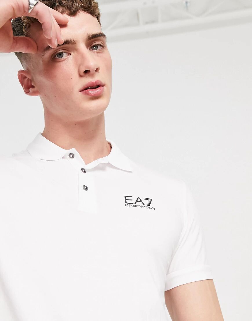 EA7 Armani EA7 Core ID logo polo shirt in white  White