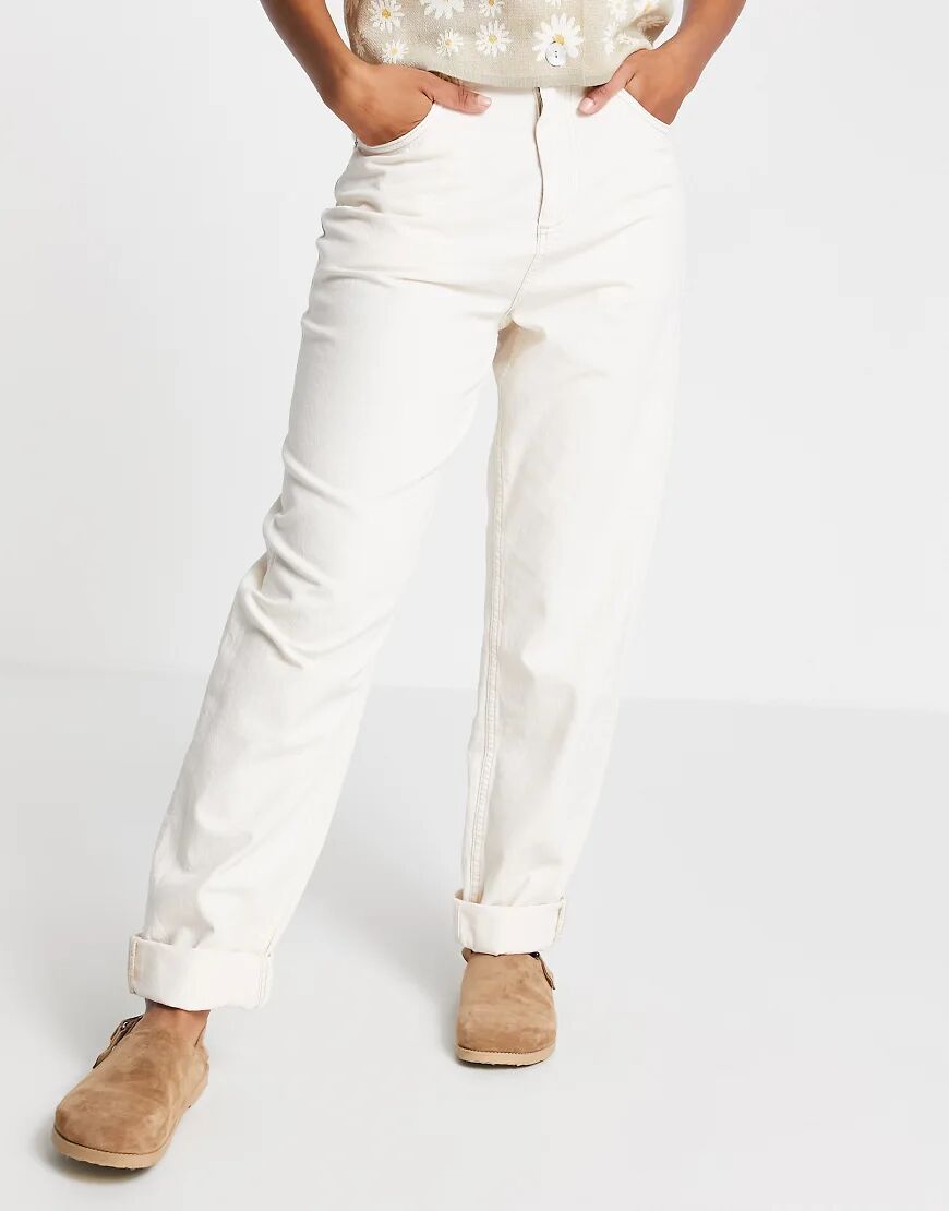 ASOS DESIGN high rise 'super slouchy' mom jean in cream-Green  Green