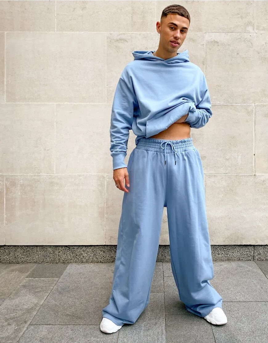 ASOS DESIGN organic co-ord oversized heavyweight joggers in blue  Blue