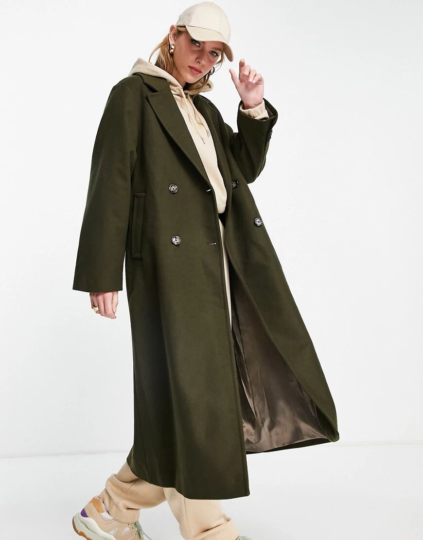 Mango longline tailored coat in brown  Brown