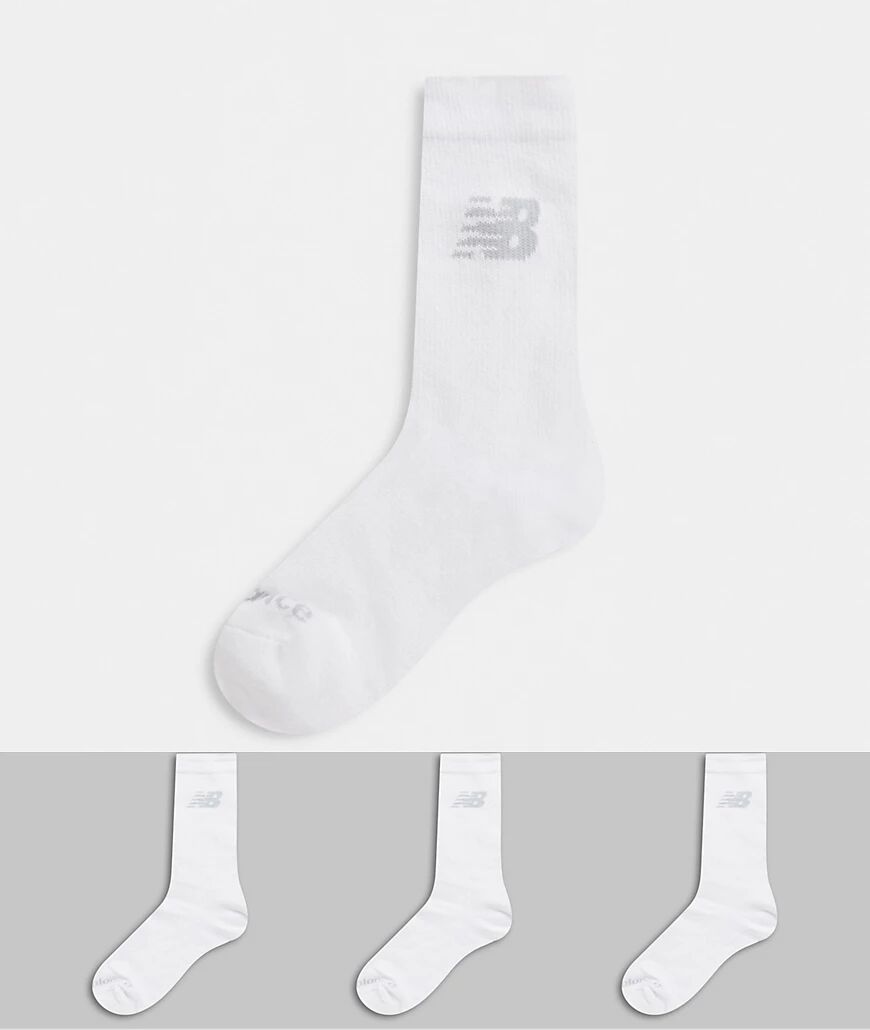 New Balance 3 pack crew sock in white  White