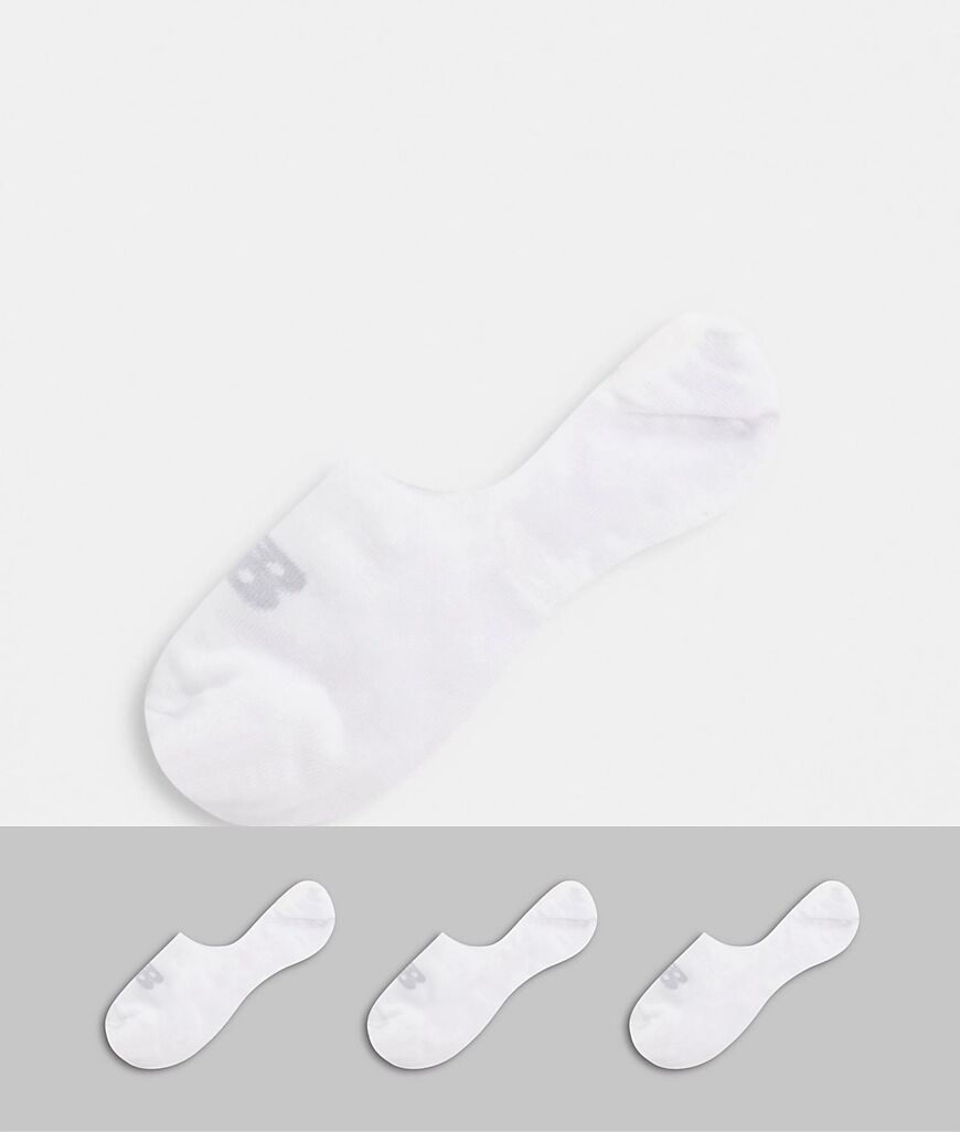 New Balance 3 pack Invisible no show sock in white  White