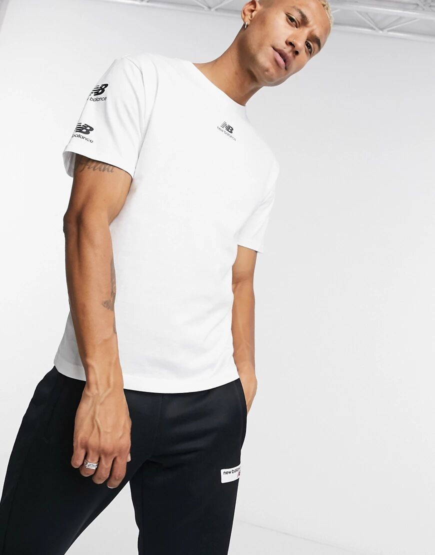 New Balance stack logo t-shirt in white  White