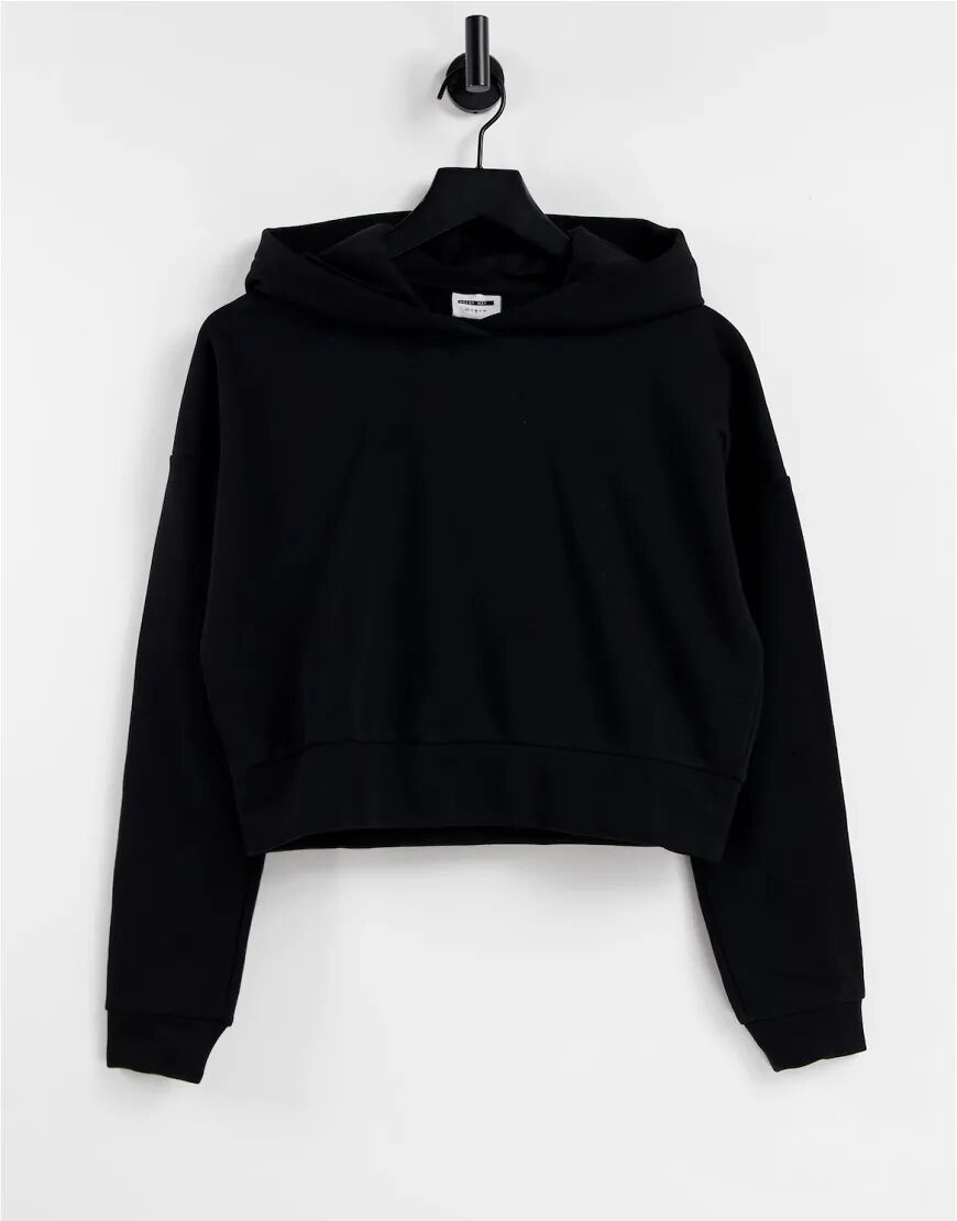 Noisy May lupa long sleeve cropped hoodie black  Black