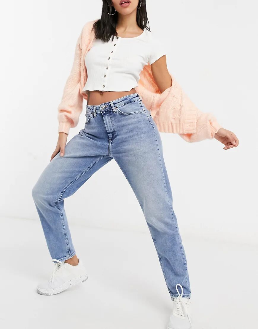 Only mom jeans in light blue wash  Blue