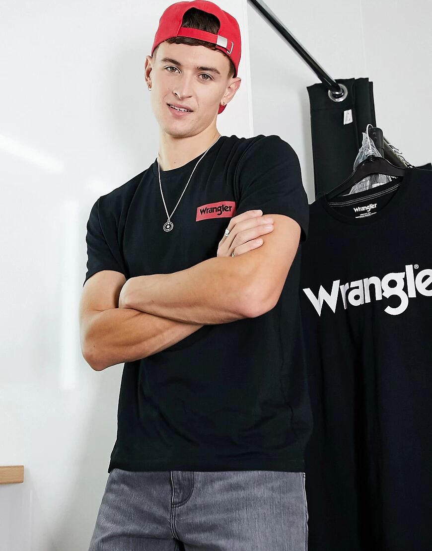 Wrangler block logo t-shirt-Black  Black