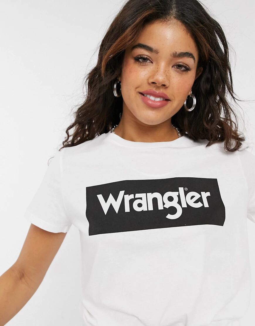 Wrangler relaxed t-shirt with chest logo in off white  White