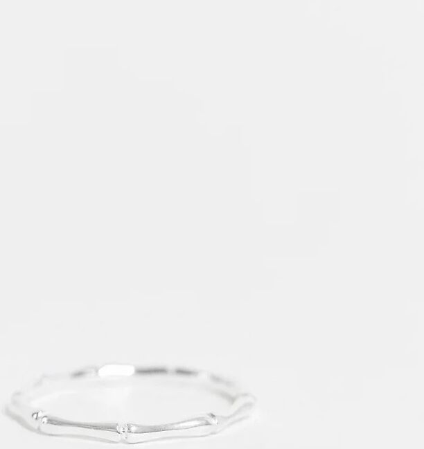 ASOS DESIGN sterling silver ring in fine bamboo design  Silver