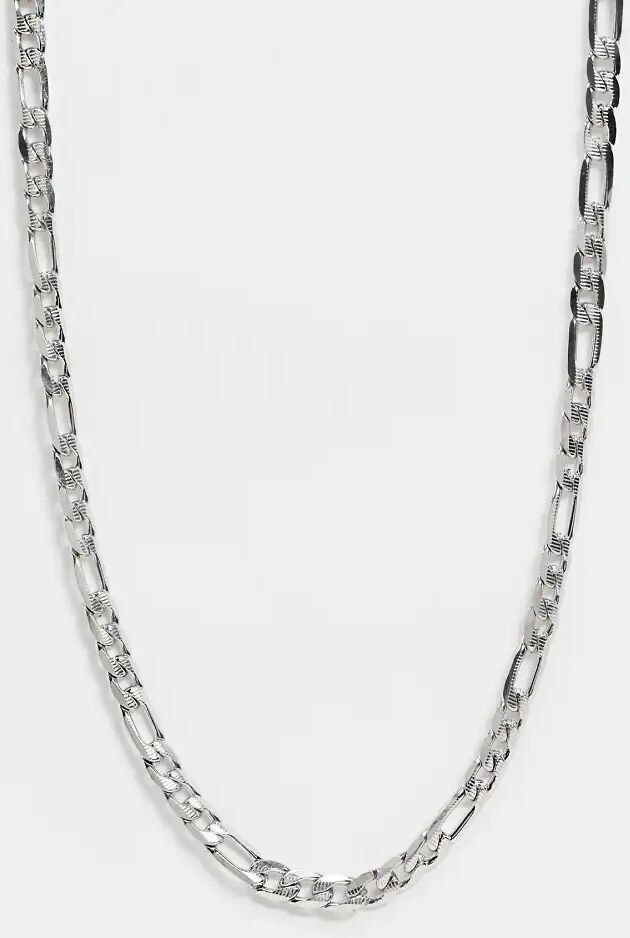 Icon Brand stainless steel figaro neckchain in silver  Silver