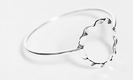 Kingsley Ryan Curve hammered circle ring in sterling silver  Silver