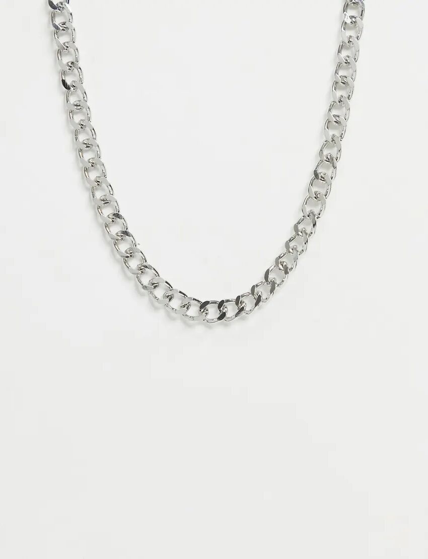 Pieces curb chain necklace in silver  Silver