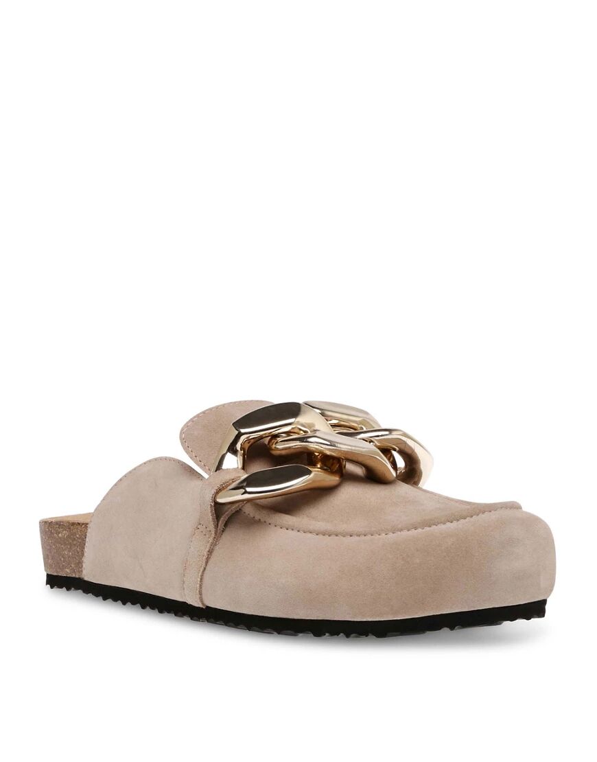 Steve Madden Study clogs with chain in taupe suede-Neutral  Neutral