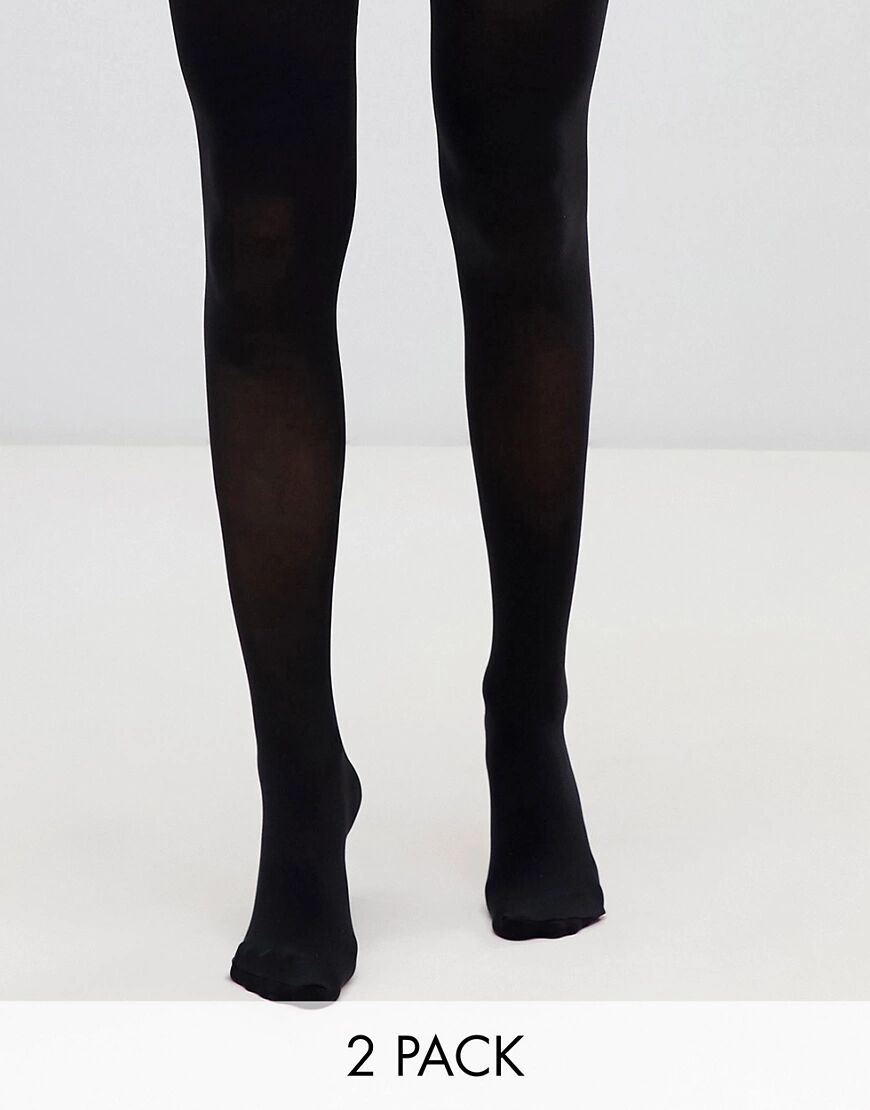 Jonathan Aston 40 denier 2 pack opaque tights in black  Black