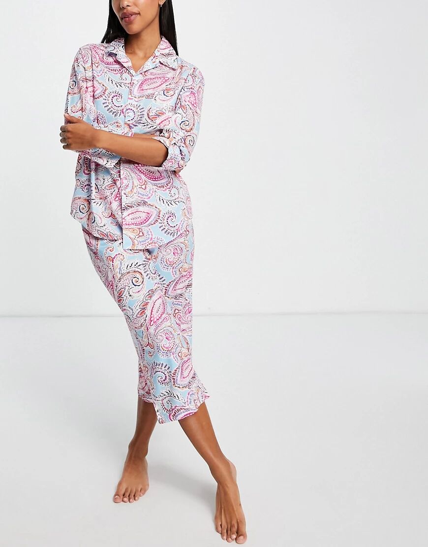 Lauren by Ralph Lauren pyjama set in paisley print-Pink  Pink