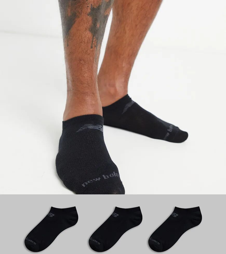 New Balance 3 pack trainer socks in black  Black