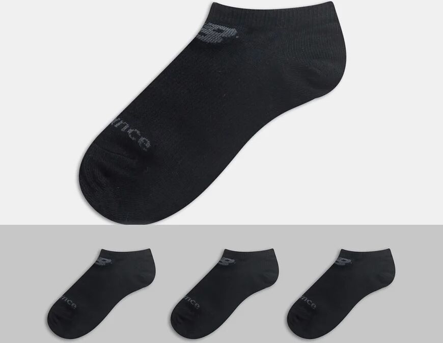 New Balance 3 pack trainer socks in black  Black