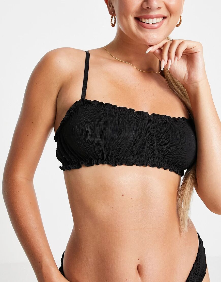 & Other stories frill edge soft bra in black  Black