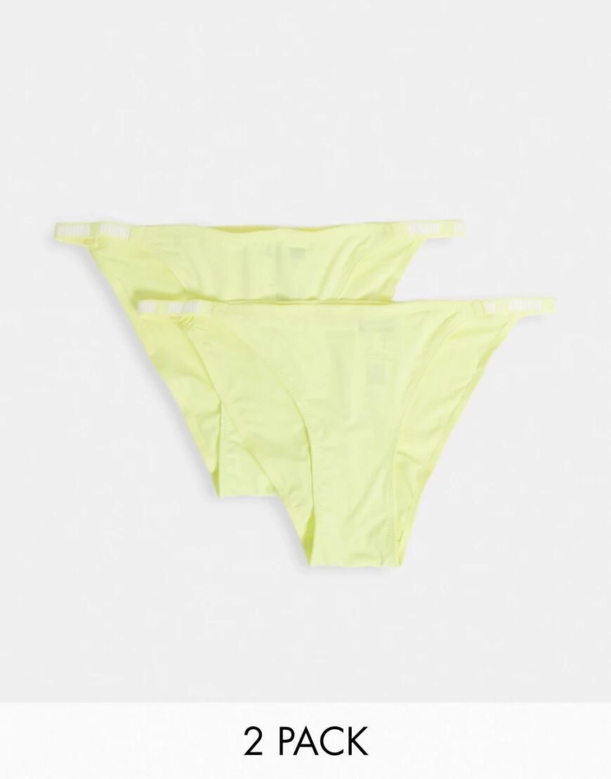 Puma 2 pack logo band briefs in yellow  Yellow