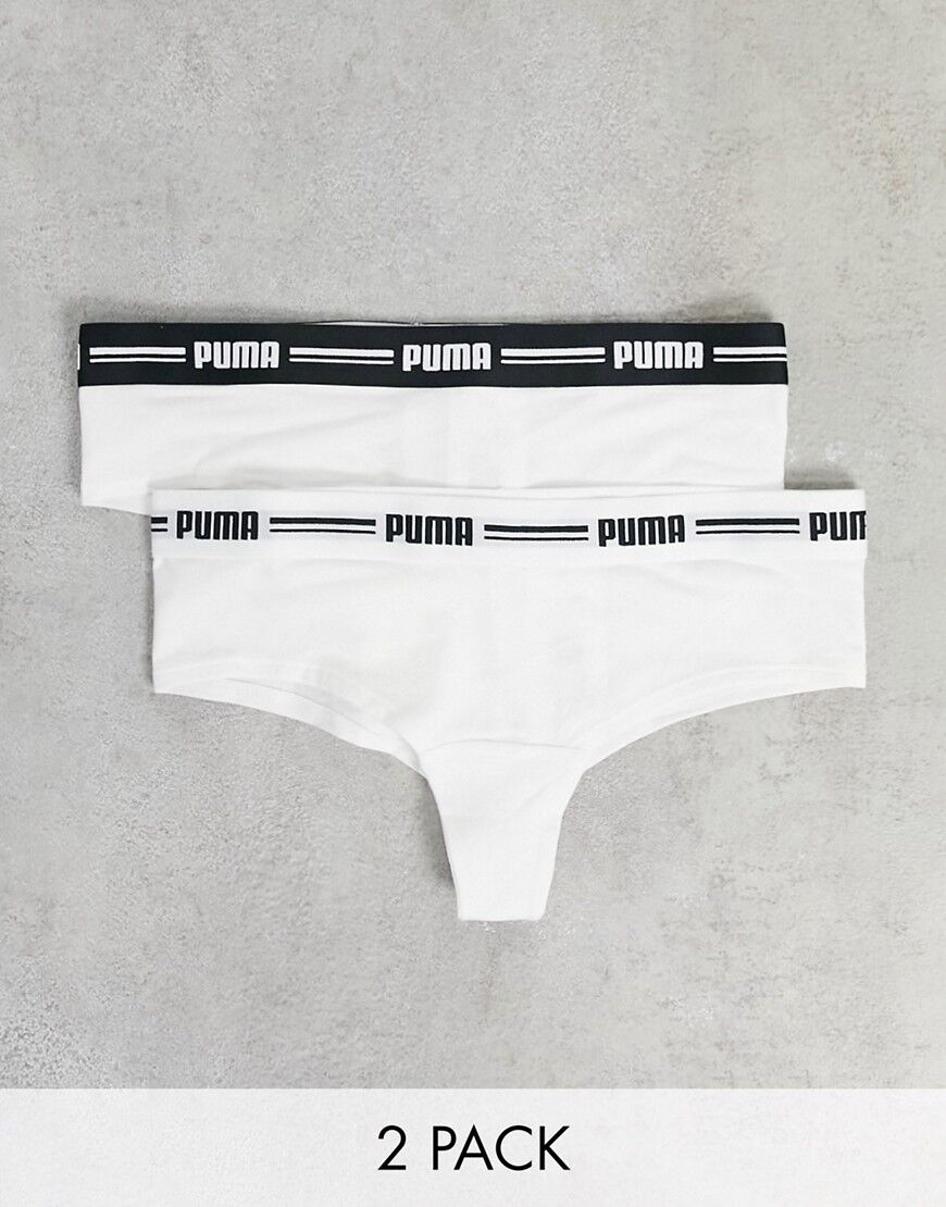 Puma 2 pack logo brazilian briefs in white  White