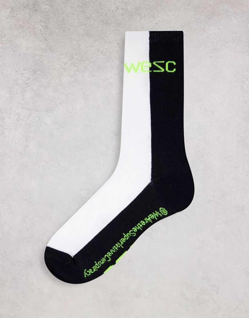 WESC kennedy colorblock socks-Black  Black