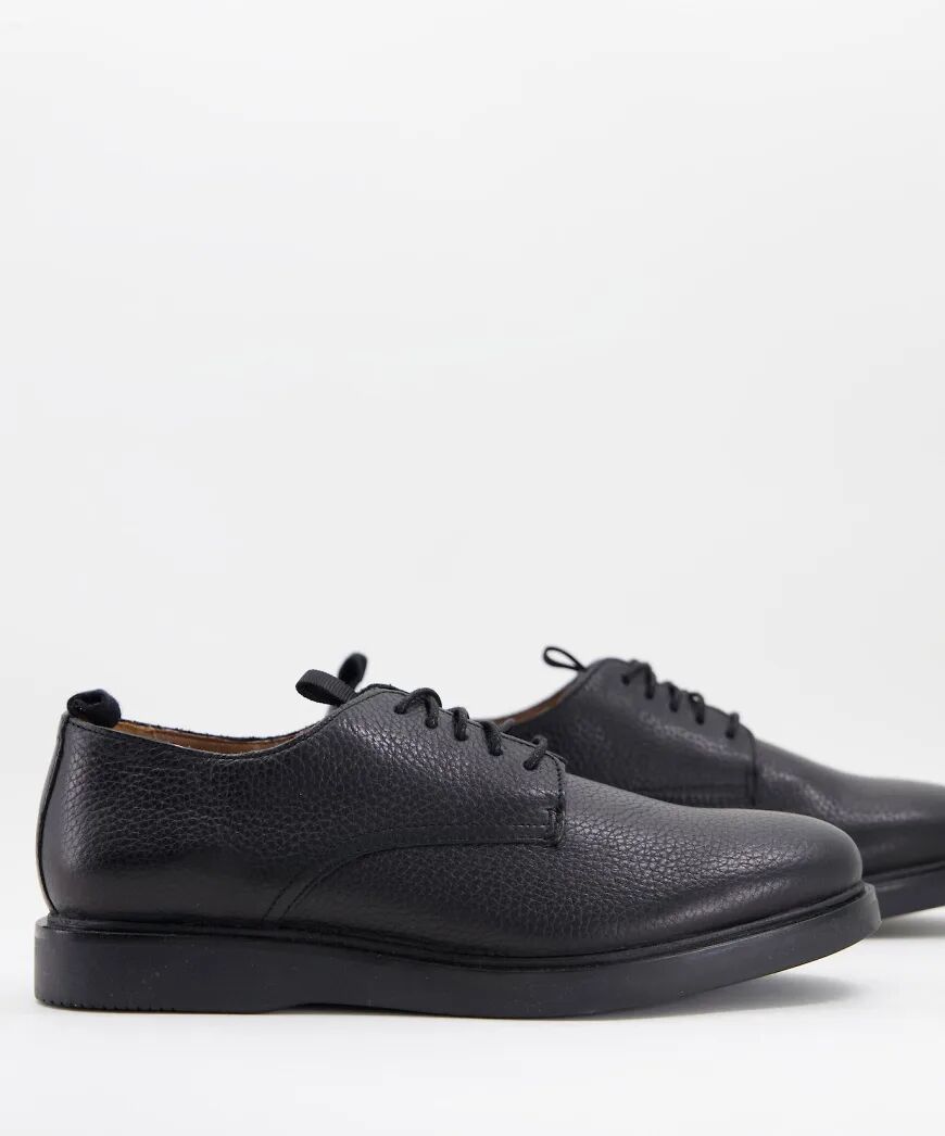 H By Hudson barnstable lace up shoes in black leather  Black