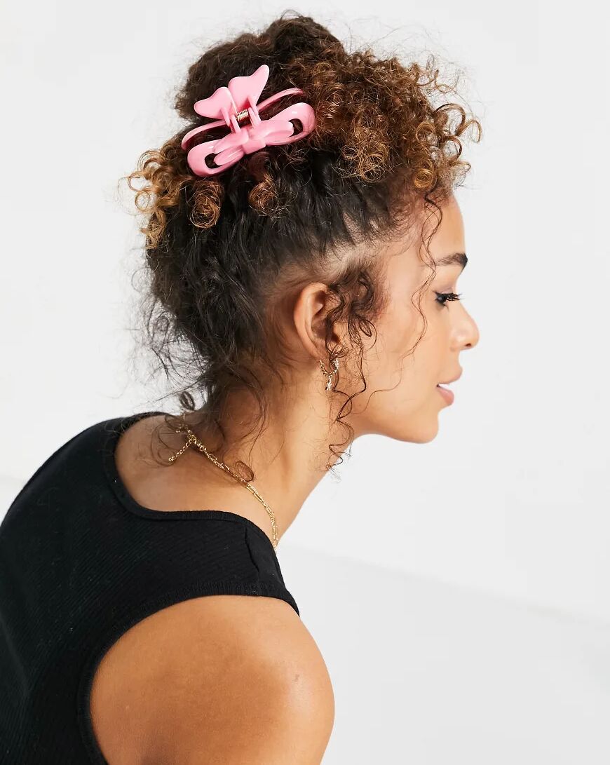 ASOS DESIGN bow hair claw-Pink  Pink