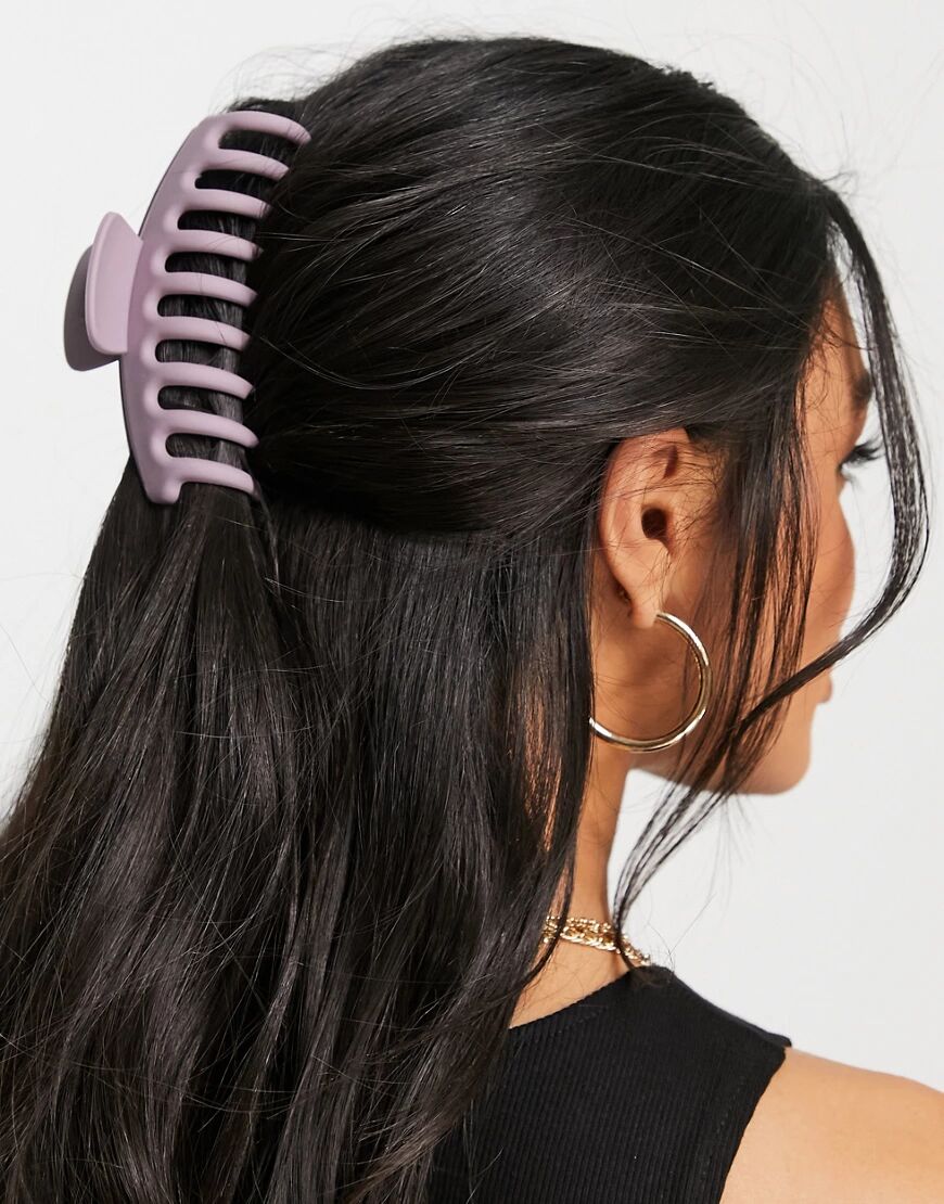 ASOS DESIGN hair claw in matte lilac-Pink  Pink